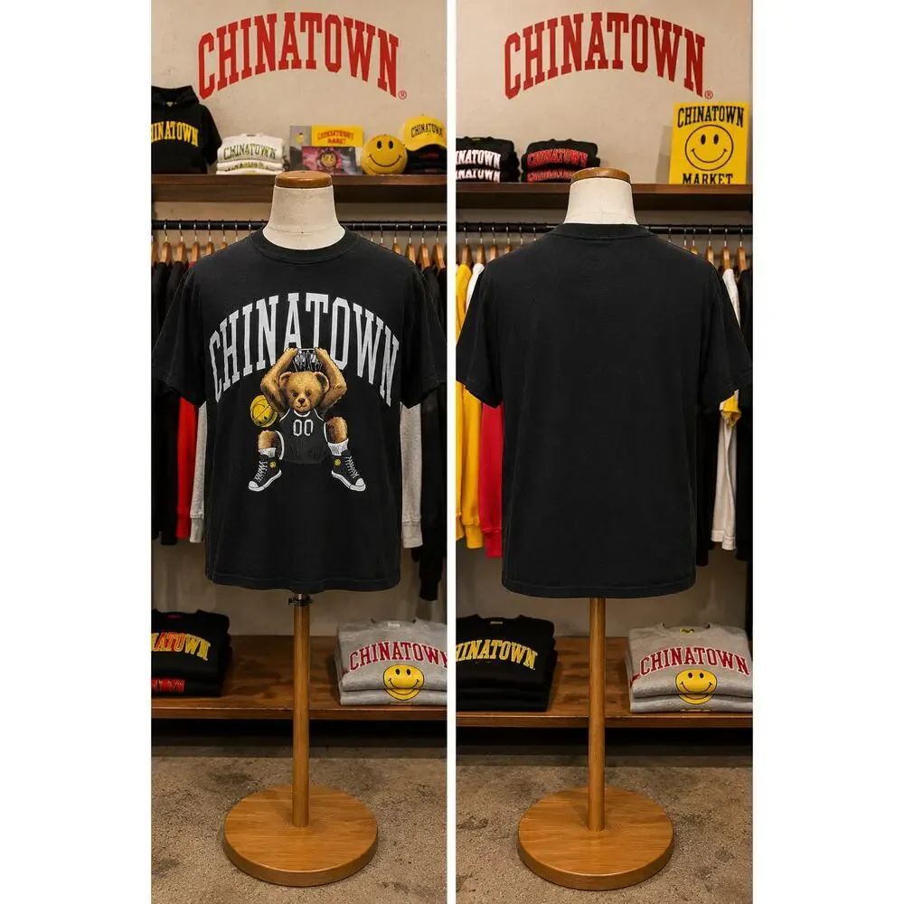 Chinatown Market Smiley Bear Basketball Tee Black Men’s Small Streetwear